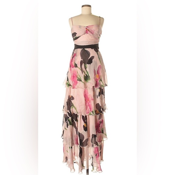 Moschino Cheap & Chic Pink Floral Silk Dress Empire Waist - Picture 1 of 7